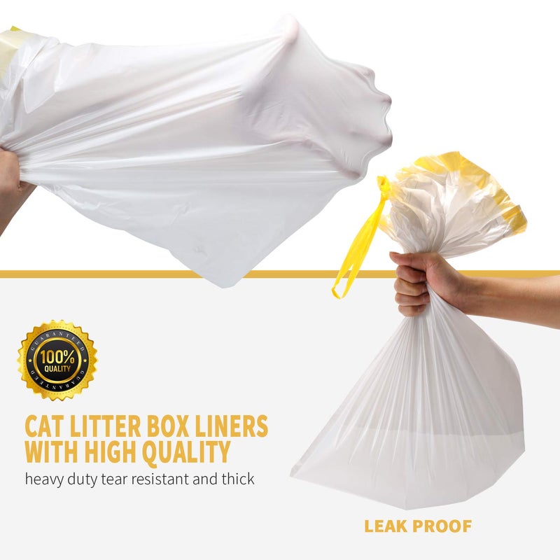 KONE Cat Litter Box Liners Jumbo 45 x 18 inch Heavy Duty Drawstring Bags 20 Count - Image 2